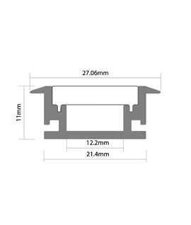 Recessed Floor LED Profile - Suitable For Foot Traffic 3mm Thick Diffuser