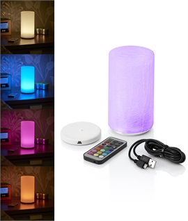 Luxury Colour Changing Pillar Table Lamp - Wireless Charging