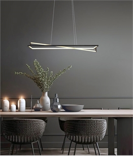 Matt Black Open Frame Wire Suspended LED Light Pendant 