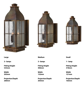 Rectory Style Outdoor Wall Lantern - 3 Sizes