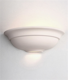 Ceramic Upward Illumination Wall Light - Can be Painted