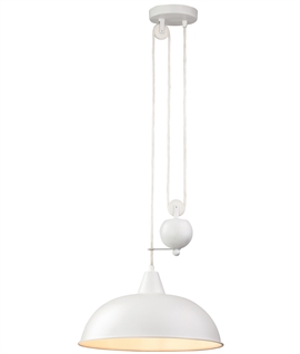 Spun Metal Reflector Pendant with Rise & Fall Mechanism