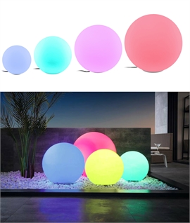 Colour Changing Globe Lights for Garden Borders or Patio - Mains & Waterproof to IP65 