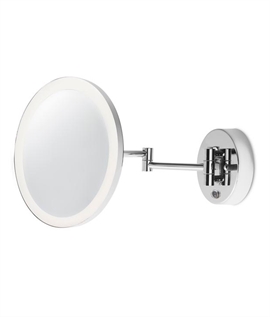 Wall Fixed Bathroom Magnified Mirror with Light - 5x Magnification 