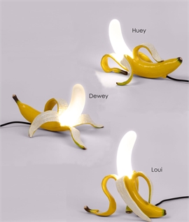 Yellow Banana LED Table Lamps - Huey, Dewey and Loui