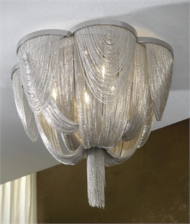 Contemporary Fine Metal Bag and Tail Flush Chandelier - Two Sizes