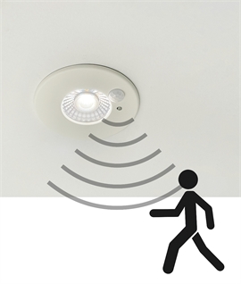 Recessed Downlight with Integrated Multi-Sensor PIR - Clean Ceiling Fire Rated 70mm Hole 7W CCT LED