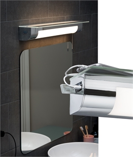 Bathroom Illuminated Shelf with Shaving Socket and Built In USB Charger