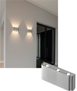 LED Wall Light with Triple Up and Down Beam – Available in White or Aluminium