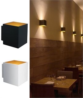 Aluminium Square Up & Down Wall Light  - White or Black