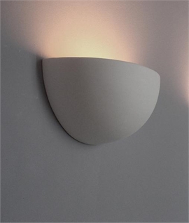 Half Bowl Plaster Uplight for Walls - takes a mains E27 bulb