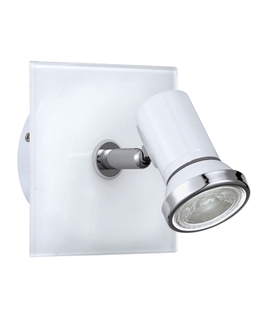 White Stem-mounted Adjustable Spotlight for Wall or Ceiling 