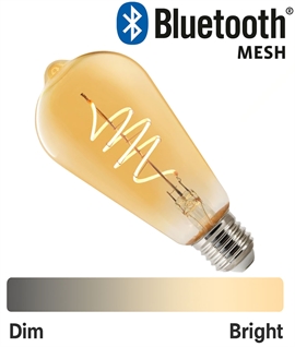 E27 Bluetooth Mesh ST64 Spiral Filament Lamp – Amber Glass, 2200K