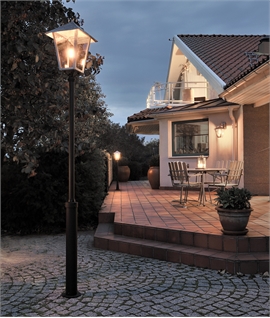 Classic Lamp Post With Smoked Glass Lantern