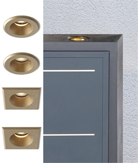 Natural Brass GU10 Soffit Downlights - Suitable for Use In Exposed Coastal Areas 