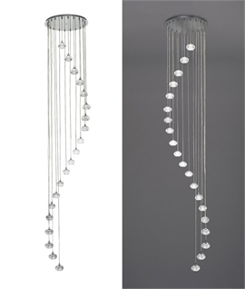 Long Drop Spiral Pendant - Glass Shades