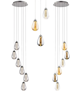 Clustered Spiral Light Pendant - Six LED Spiral Drops with a Timeless Design for Modern Spaces