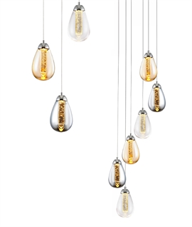 Clustered Spiral Light Pendant - Six LED Spiral Drops with a Timeless Design for Modern Spaces