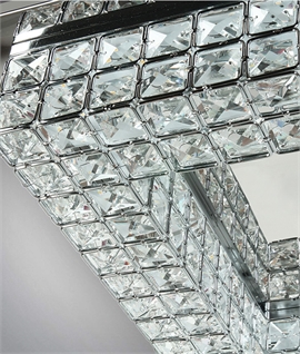 Square Crystal & Glass LED Semi-Flush Ceiling Light