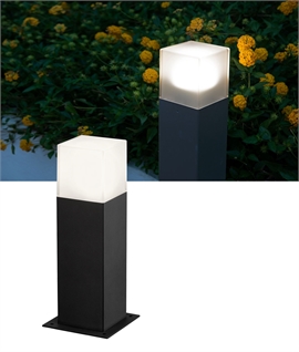 Modern Black Mini Bollard - 300mm Height