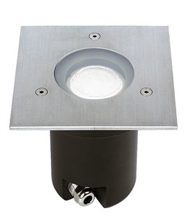Buried Exterior Uplight with Square Bezel - Uses GU10 Lamp