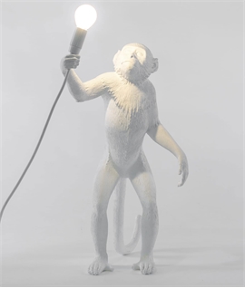 Standing Outdoor Monkey Lamp - Black or White