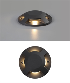 20cm Surface-Mounted Mains LED Marker Light - Quad Aperture Version 4 x 3W 