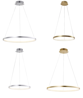 Single Ring LED Pendant - Gold or Silver Finish