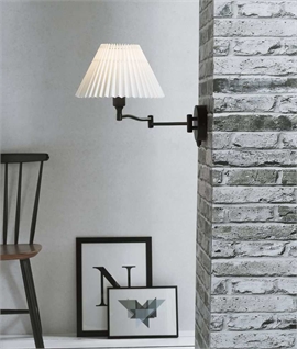 Pleated Shade Swing Arm Wall Light