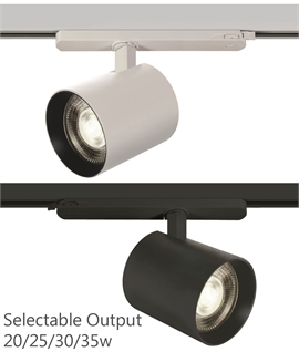 Adjustable Power COB LED Track Light for 3-Circuit Track - Switchable Output