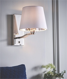 Polished Nickel Wall Light with White Shade