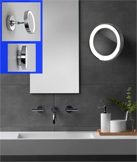 Finest Round Illuminated Vanity Mirror - Fully Adjustable 5x