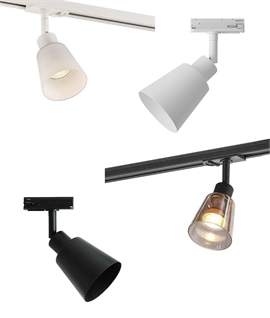 Adjustable Track Spotlight for GU10 Lamps - Comes with Glass and Metal Shade