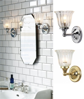 Bathroom Wall Light with Tulip Shaped Glass Shade