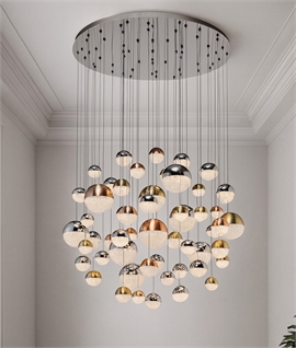 Tri-Colour LED Cluster Ball Glitter Pendant D:1400mm