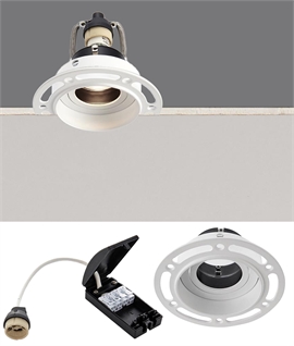 Round Trimless Plaster-In Downlight - Adjustable