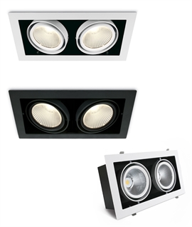 Twin 30w Adjustable Box Downlight - 5400 lumens, 90 CRI, 3k or 4k in white or black