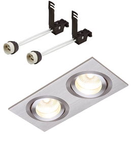 Twin Recessed Adjustable Spotlight For GU10 Lamps