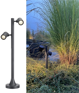 Twin LED Pole Mounted Spots - Lighting For Planting Areas