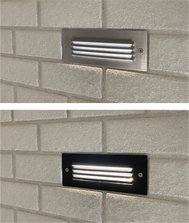 Pro Grade Recessed LED Brick Light Low Glare Louvre - Standard UK Brick Size 