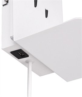 Backlit Bedside Reading Light - Integral shelf with USB Charger