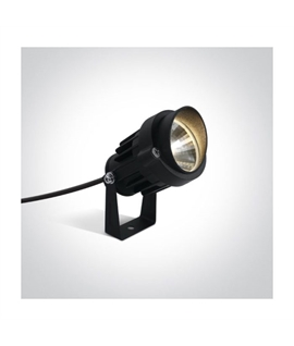 Black 6W garden spot, COB LED, IP65, supplied with spike, for garden illumination.