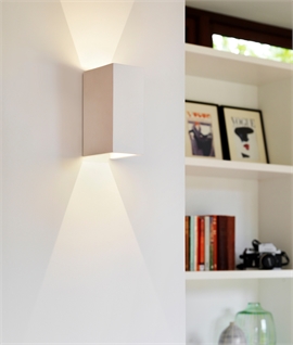 Square Edged Wall Washer with Up & Down Light - Natural Plaster