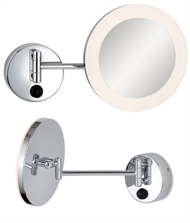 3x Magnified LED Vanity Wall Mirror On Adjustable Arm