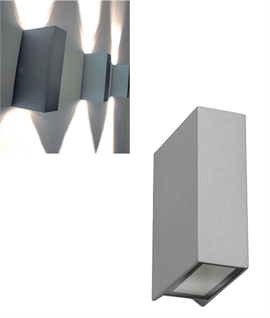 Block LED Up and Down Aluminium Wall Light - IP44 