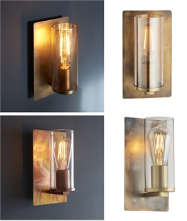 Wall Lights with Vintage Glass - 3 Oxidised Metal Finishes