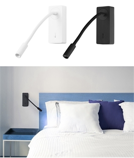 Flexible Arm Bedside Reading Light - Wall Mounted with Switch