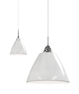 Affordable Steel Pendant in White with Nickel Detail