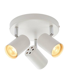 White Round Ceiling Plate Adjustable Spots