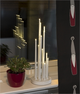 Modern LED Spiral Candlestick - White Finish